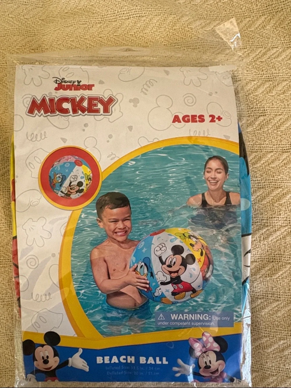 NWT 2 Disney Beach Ball Bundle Bright Multicolor 1 Mickey Mouse 1 Princesses